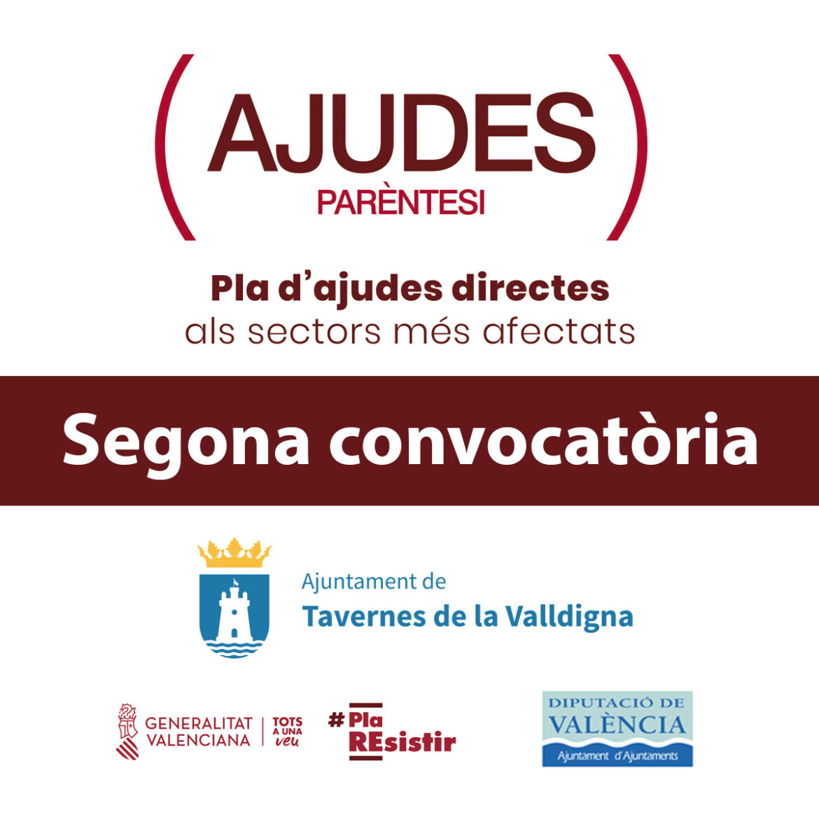 Tavernes obrirà una segona convocatòria de les ajudes Parèntesi per a ampliar els beneficiaris